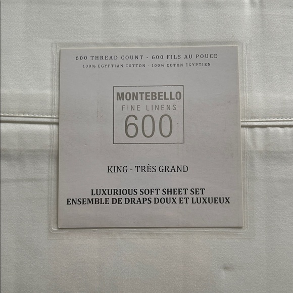 Montebello Egyptian Cotton 600 Thread Count King Sheet Set BNWT - Picture 1 of 3